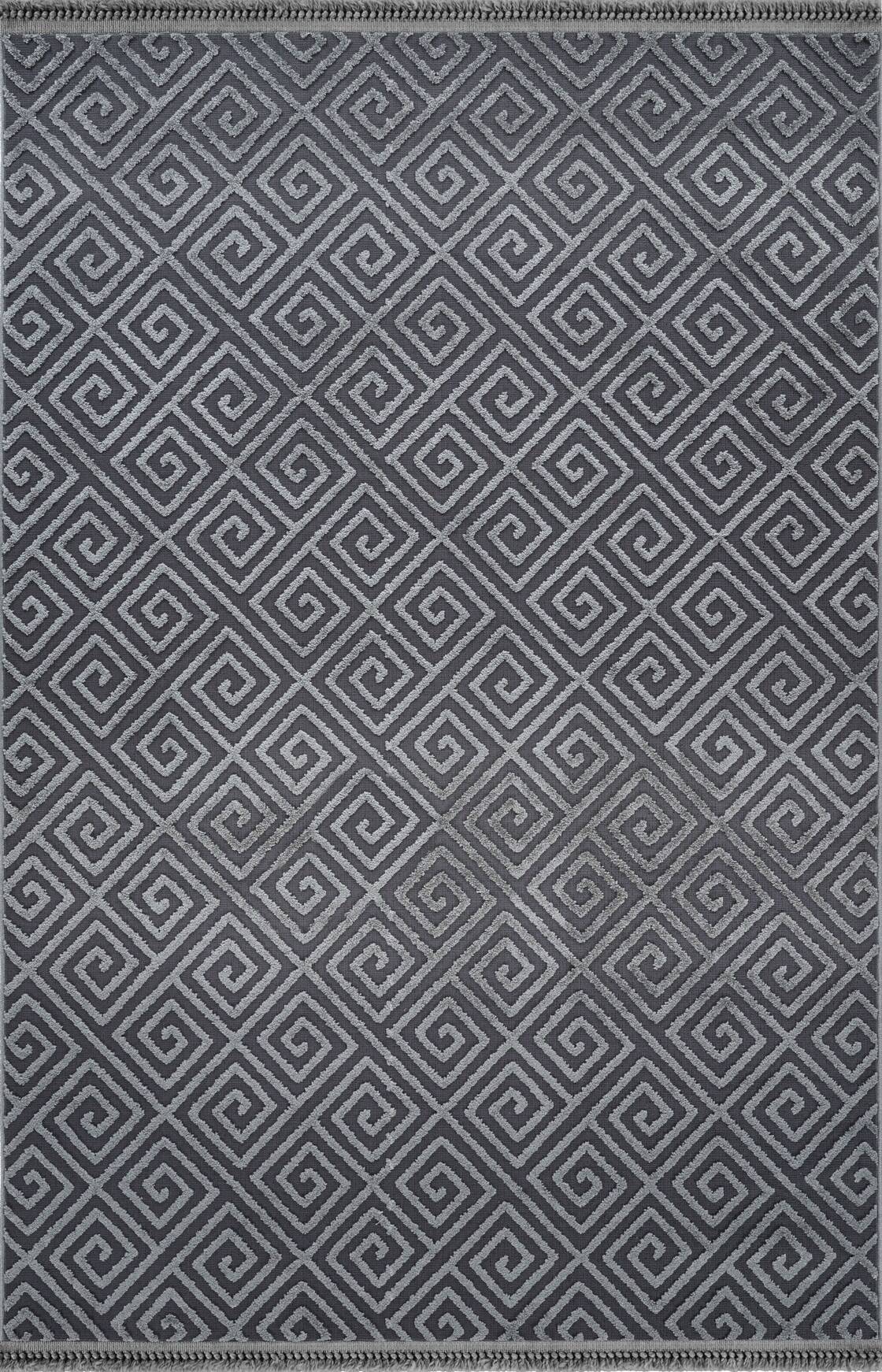 Anemon 6815 Antrasit - Polyester Dokuma Halı | İskandinav Salon Halısı